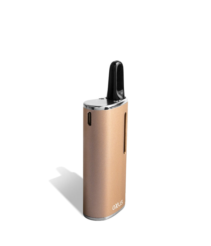 Gold back view Exxus Vape Snap Cartridge Vaporizer on white background